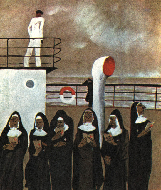 'Шесть монахинь' (Из цикла 'Стихи об Америке'). Художник А. Дейнека