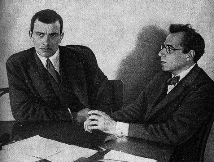 В. В. Маяковский и В. Э. Мейерхольд. 1929 год